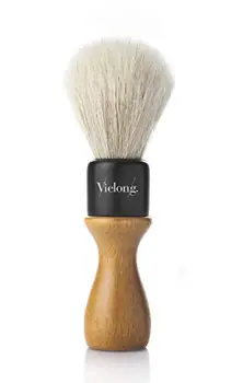 

Vielong Manual white horse shaving brush with beech wood handle. American professional model diameter 21mm.