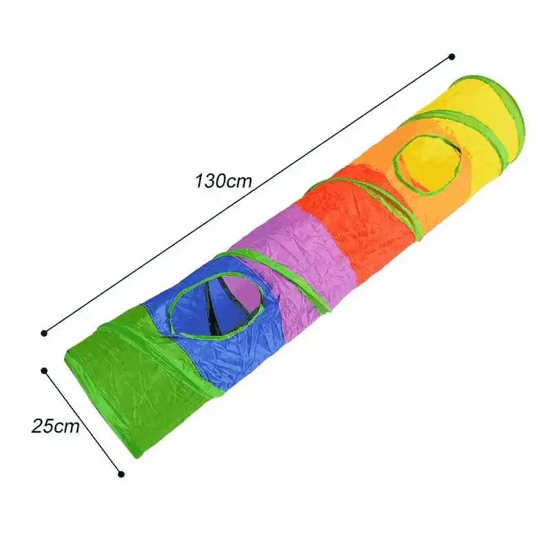 Туннель для кошек, свободно Расчесываемый складной подвижный лабиринт, многоцветная интерактивная игрушка для игр, туннель для кошек с 2 отверстиями, 1 шт