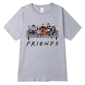

Naruto Kakashi Friends Printed Round Neck T-Shirts Cozy Tops