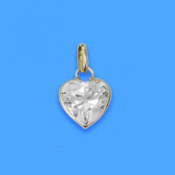 

18K PENDANT AU HEART CUBIC ZIRCONIA 9X9