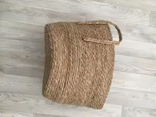 Storage-Basket Planter Crafts-Decoration Straw Rattan Handmade Living-Room Nordic Indoor