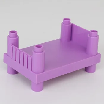 

Duplo City Sets MOC Blue & Purple Bed Building Blocks Toys For Children Creative Toy Kids Educational Presents Citys Duploed
