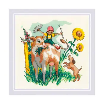 

1828 set for embroidery Riolis 'Summer in the village '23*23 cm