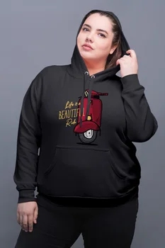 

Angemiel Wear Red Vespa Black Women Hooded Sweatshirt