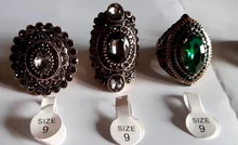 Kinel de lujo anillo para las mujeres aspecto Vintage AAA verde de cristal de la joyería de Boho de Color oro encanto étnico anillo de boda