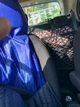 Mascota para coche aislamiento Pet barrera de asiento de malla de perro coche divisor de red con ajuste de cuerda y gancho adecuado para SUV y coche pequeño