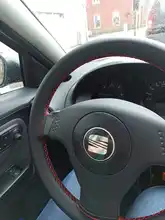 Car-Steering-Wheel-Cover Car-Accessories Braid Thread Auto Genuine-Leather on with Needles