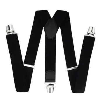 

Pants suspenders with reinforced clips (3.5 cm, 3 clips, black, texture) 55728