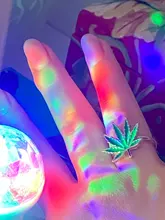 Anillo metálico de hoja de arce esmaltado para mujer, joyería de regalo para cumpleaños, tamaño 8