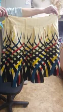 Midi Skirt Floral-Print Tonval Retro Vintage High-Waist Womens Plus-Size 4XL Summer Pleated