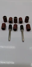 XCAN-Juego de tambor de lijado #80 #100 #120, grano con mandril de lijado de 6,35mm y 12,7mm para herramientas rotativas Dremel, bandas de lijado