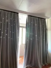 Princess Curtains Cloth Tulle Bedroom Stars Living-Room Korean Double-Pink for Hollow