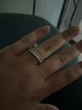 Huitan-Anillo de lujo para mujer, Micro pavé grande redondo/cuadrado/ovalado de CZ, joyería de boda, regalo de amor para esposa, alta calidad