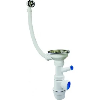 

Siphon "elite" with stainless steel. Cup, drain for CM and round overflow