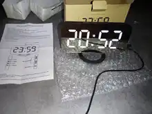 Digital Clock Mirror Snooze Night-Display Time Temperature LED Reloj Despertador 2-Usb