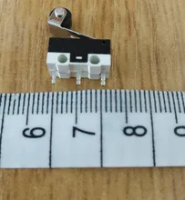 Interruptor momentáneo de botón de Interruptor de Límite Micro, interruptor de ratón de CA de 1A 125V, 3 pines, palanca con rodillo de bisagra, brazo SPDT 12*6*6mm