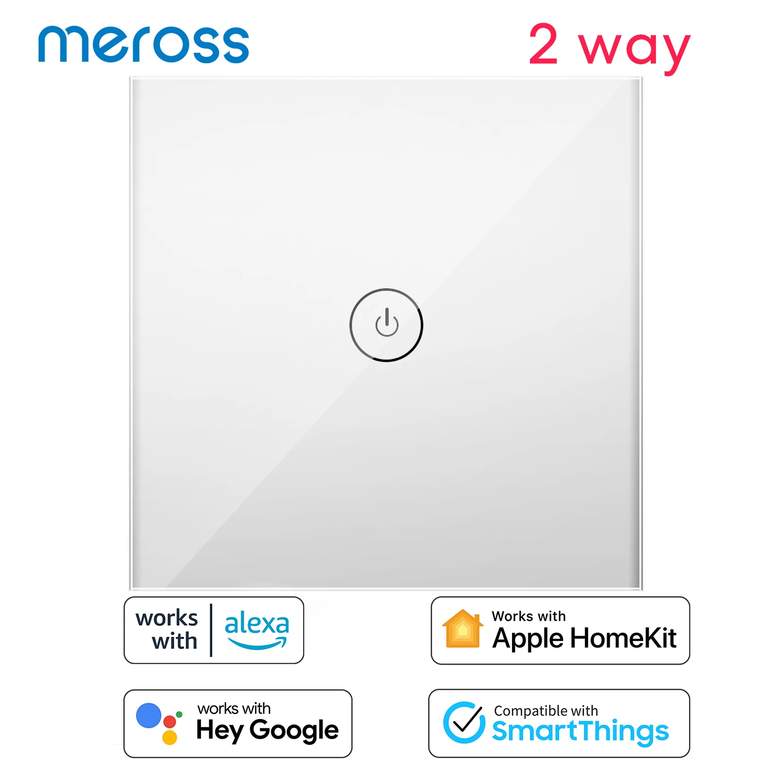

HomeKit Smart Wifi 2 Way Switch EU Standard Stair Touch Switch APP Remote Countrol Support Alexa Google Assistant SmartThings