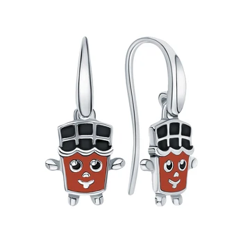 

Silver earrings with enamel sunlight sample 925