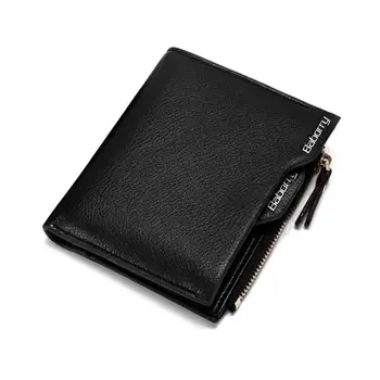 

Portable Antimagnetic Men Wallet Anti RFID Male Zipper Purse Short PU Leather Wallet Fashionable Business Purse