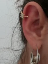 Pendientes de Clip de hoja de oro para mujer, sin Piercing, Puck Rock, Vintage, cristal, estrella, joya para oreja, regalos de joyería para niña