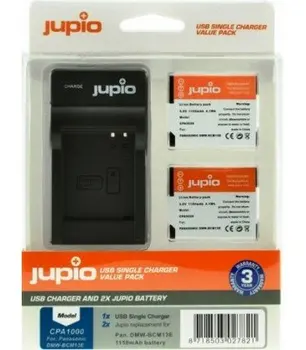 

JUPIO 2 BATTERIES DMW-BCM13E PANASONIC + CHARGER KIT USB 1150MAH (CPA1000)