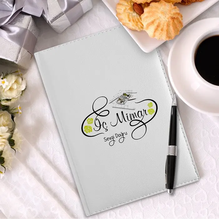 Personalized Professional Interior Architect 2020 White Leather Organizer-6 |