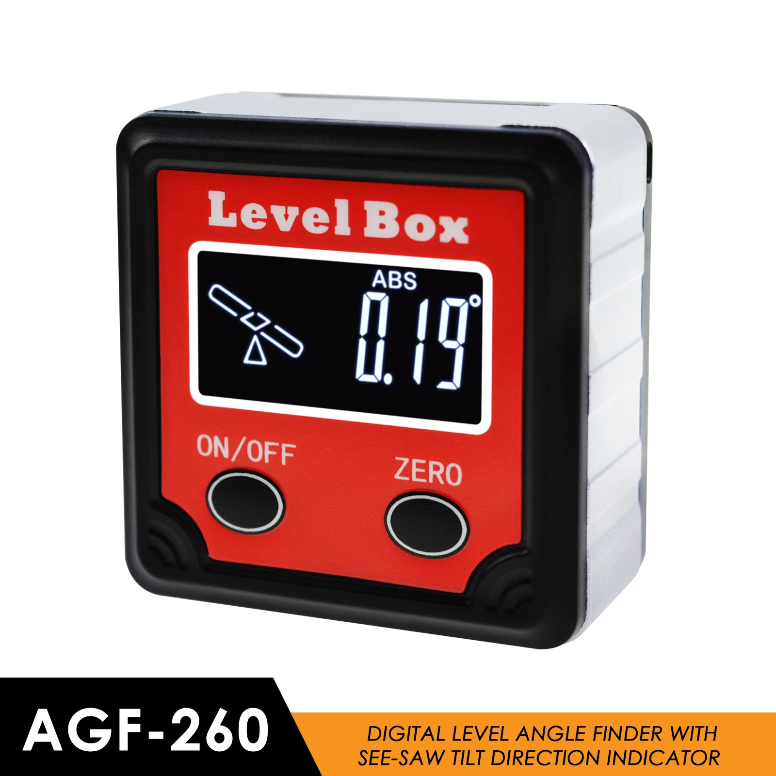 Digital Level Angle Finder Bevel Box Magnetic Base 360deg (4 x 90deg) Inclinometer Protractor Gauge Tilt Direction Indicator
