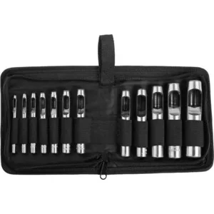 A set of punches for skin Zubr Master 3-19mm 12 PCs (22949-h12) Hole punch paper Hammer drill needlework Office Binding Supplies School |