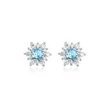 

Earrings in silver with pave Mabina Jewelry Aquamarine & cubic zirconia 563073
