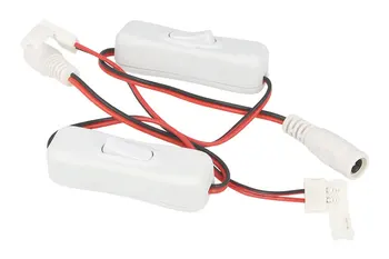 

2 PCs switch ON/OFF with 8mm for close Led strip connector and cable DC JACK power socket female 5,5mm x 2,1mm