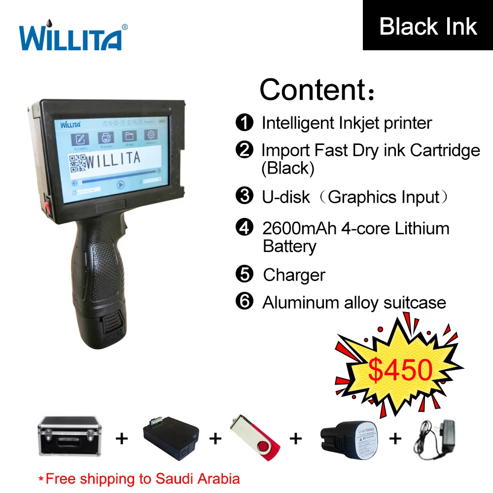 

Free shipping hand jet printer variable data printing machine handjet printer handheld inkjet printer