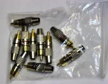 Conector macho RCA sin soldadura, adaptador de enchufe para enchufe de Cable de Audio, vídeo, CCTV, cámara, sin soldadura, alta cantidad, 1/4/10 Uds.