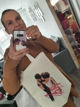 Bolso de compras con estampado de dibujos animados para niñas, bolsa de mano con estampado de baile sucio, Hip Hop, informal, a la moda