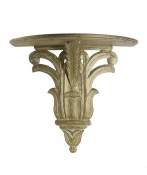 

Bracket sheet crescent carved wooden with patina. Measures: 50x25 cm.