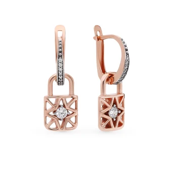 

Silver earrings with cubic zirconia sunlight sample 925