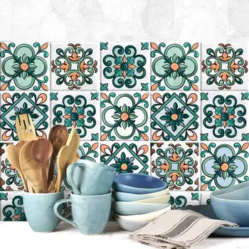 

Pack of 24 PCs tile stickers size 15x15 cm - Made in Italy PVC bathroom & kitchen Stickers fancy Vintage