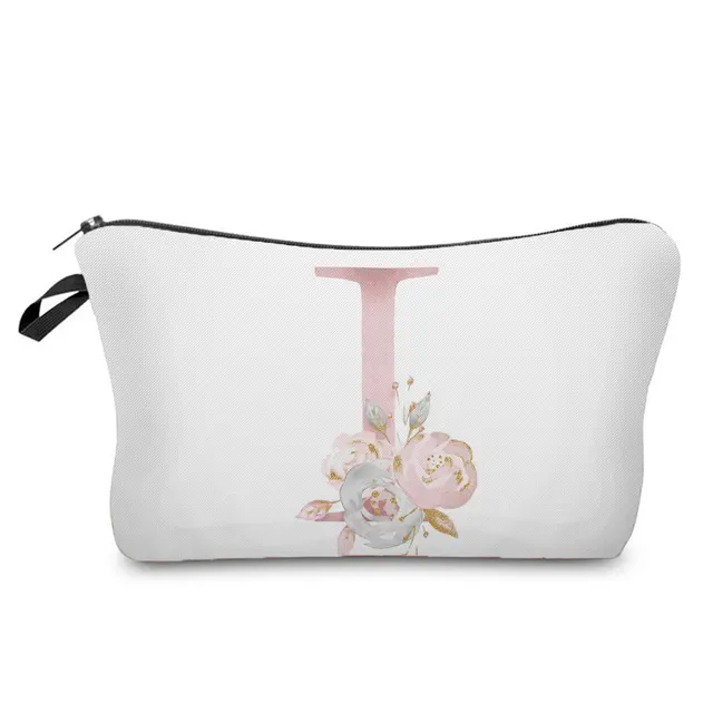 Flowers Alphabet Printed Cosmetic Bags  Bridal Party Make Up Bags Pouch Necessaries Lady Tote Bride Bridesmaid Proposal Gift hz2405