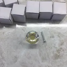 Furniture Hardware Wardrobe-Handle Drawer Pulls Cupboard Glass Knobs Cabinet-Door Diamond