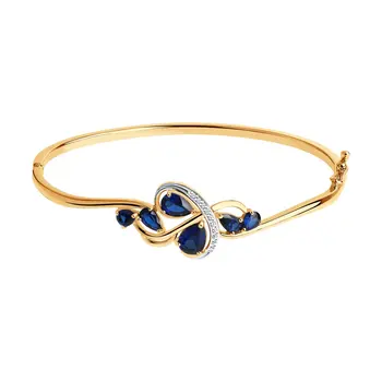 

Sokolov bracelet in gold with corundum and cubic zirconia, fashion jewelry, 585, women's male