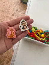 Juego de 26 unidades de animales de madera con cuentas para niños, juguete educativo para el aprendizaje y el desarrollo de frutas, 2,5 cm, WYQ