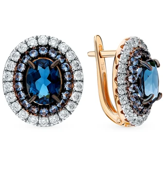 

Gold earrings with Topaz and cubic zirconia sunlight sample 585