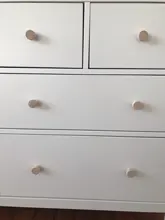 Wooden Cabinet Wardrobe-Knobs Drawer-Handle Furniture Hardware Round Natural for 8/12pcs