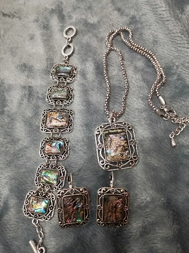 Silver Plated Necklace Bracelet Jewelry Set photo review