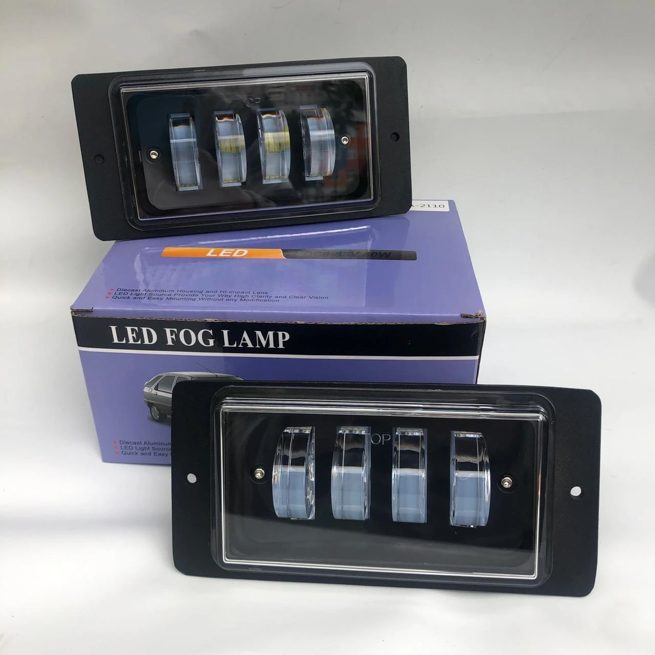 Led ПТФ Противотуманные светодиодные фары ВАЗ 2110-2114 (металлический корпус) 40W