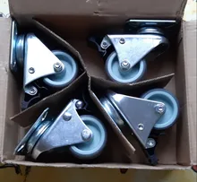 Casters Wheels Trolley Swivel Brake Soft-Rubber-Roller NAIERDI Heavy-Duty Platform 2inch