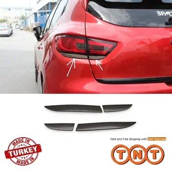 

1 Set 4 Pcs Rear Left Right Tail Lamp Lower Cover Stainless Steel Black Chrome for Clio IV 4 HB 5 Door 2012 Up / TNT Shipping