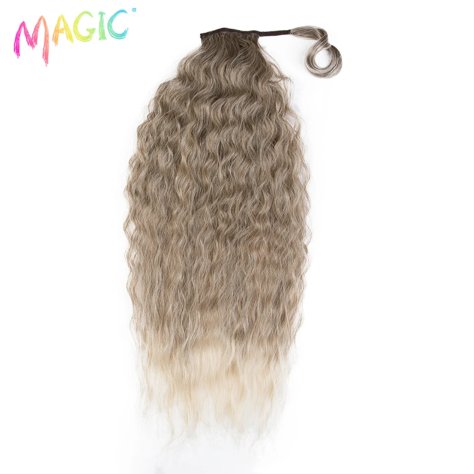 Magic Synthetic Long Curly Wrap Around Clip In Ponytail Hair Extension Heat Resistant Fake Hair Natural Hairpiece Headwear