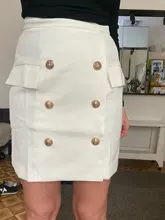 Skirt Lion-Buttons Metal Designer Embellished Career High-Street Women's Newest