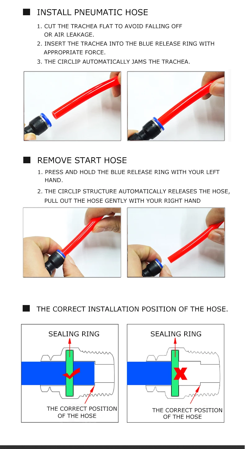 Description Picture 5 of item50PCS HVFF Series Pipe Air Connectors Direct Thrust 4 to 12mm Plastic Hose 4/6/8/10/12mm Quick Couplings Pneumatic Fitting