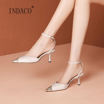 

Sandals for Women 2020 Sandles Women High Heels Leather Sandals Women Summer 7.5cm
